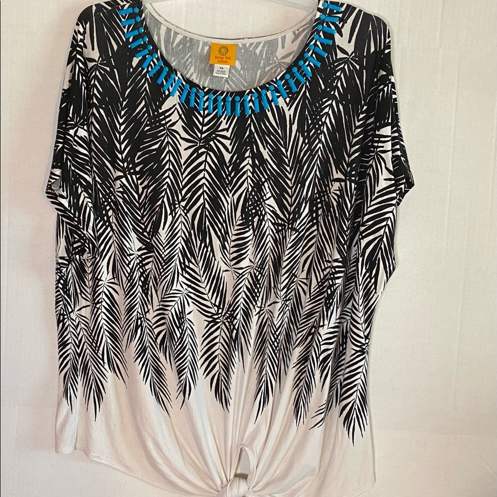 Ruby Rd tie-front dolman top 2X